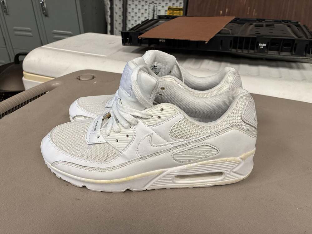 Nike Air Max 90 Recraft Triple White Sneakers (CN8490-100)